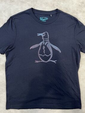 Original Penguin Dot Pete Men's L Graphic T-Shirt Rhinestone Dots Dark Sapphire